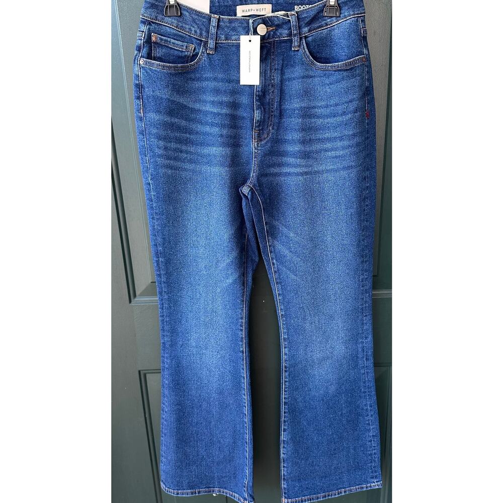 NWT Warp & Weft Bootcut High Rise Jeans 10/30 Midtone Premium Denim QVC Classic